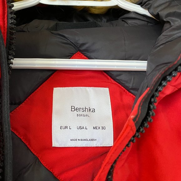 Bershka Red Bomber Jacket - Picture 2 of 4